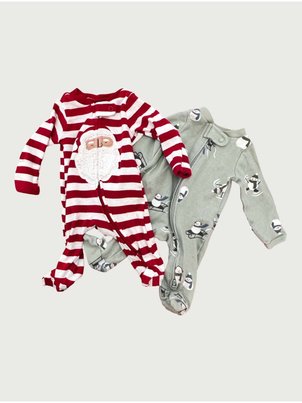 CARTERS | Santa and Snowman sleeper | Preemie